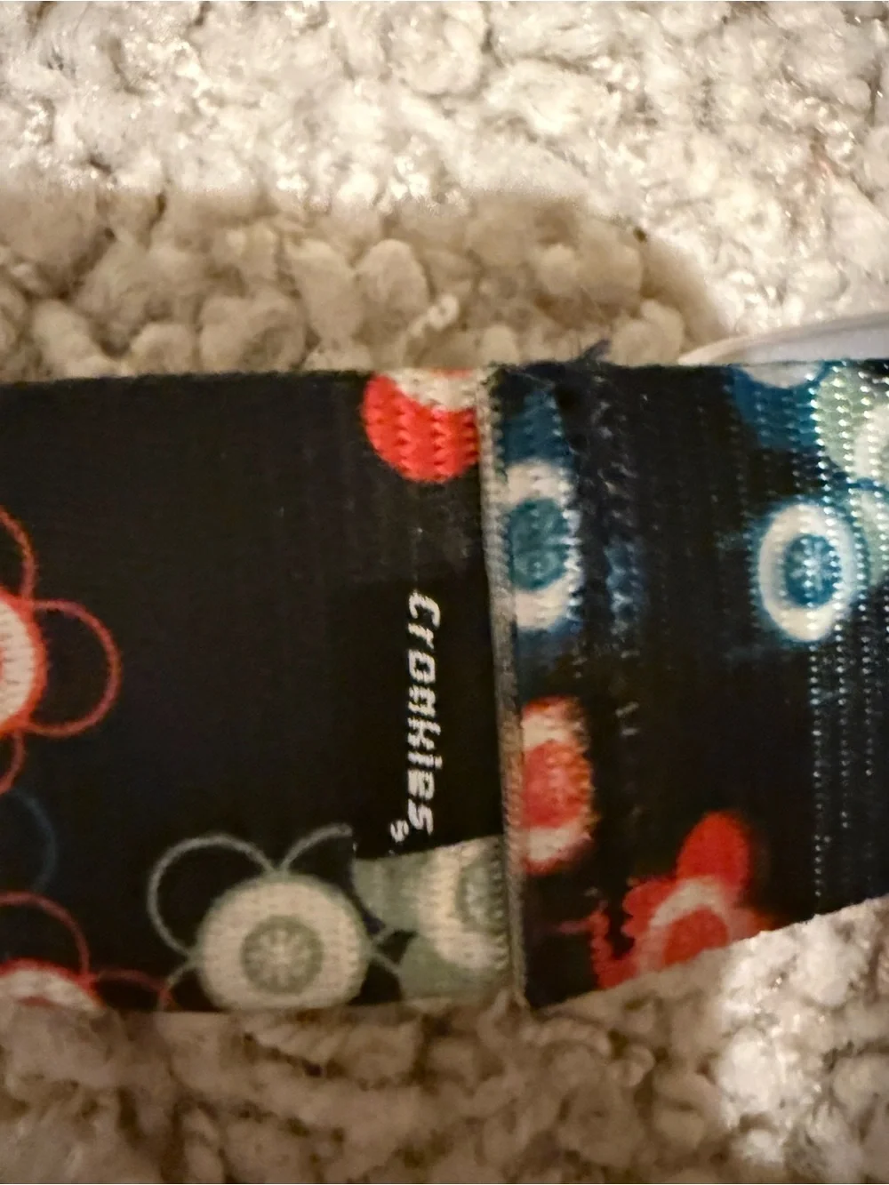 Croakies Flower Ribbon Belt with Multicolor Circles &  Silver Accents adjustable